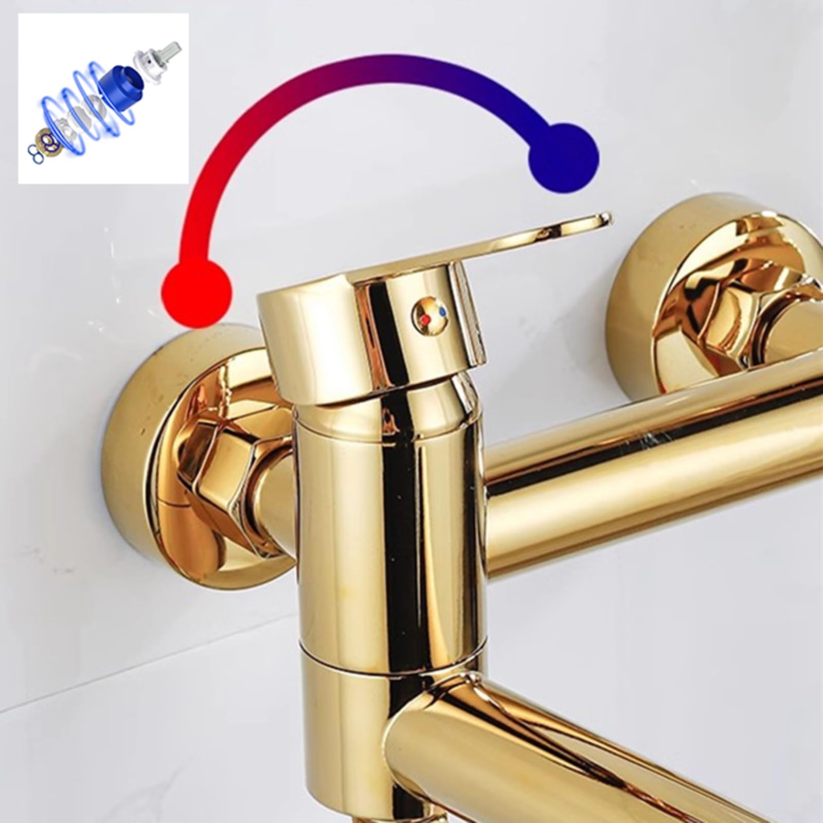 BiaoTeng Grifo de Bañera con Ducha Oro
