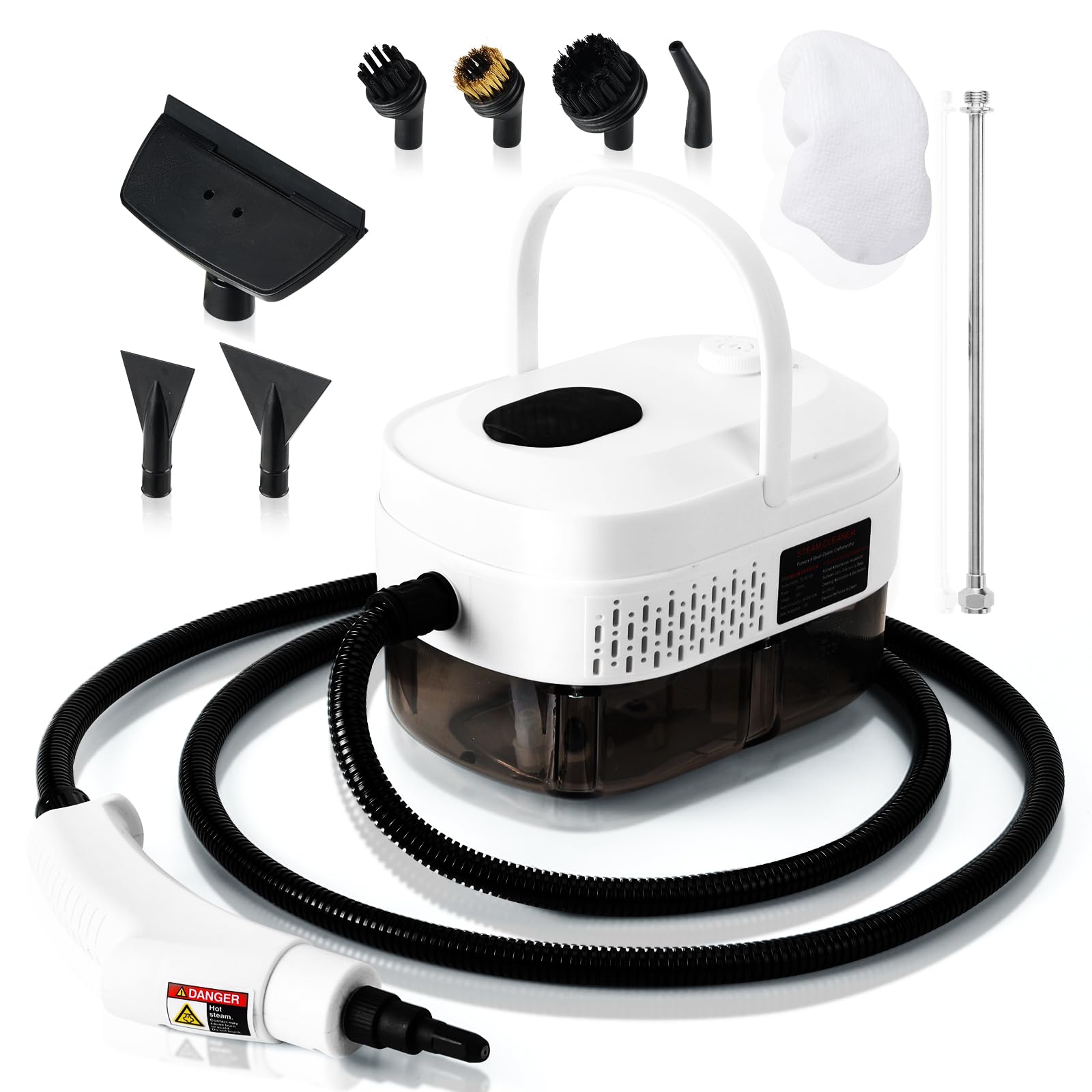 1L Handheld Steam Cleaner for Home and Kitchen Cleaning 2500W 15s Fast-Heating 3 Speeds Portable Steam Cleaner Multi-Surface