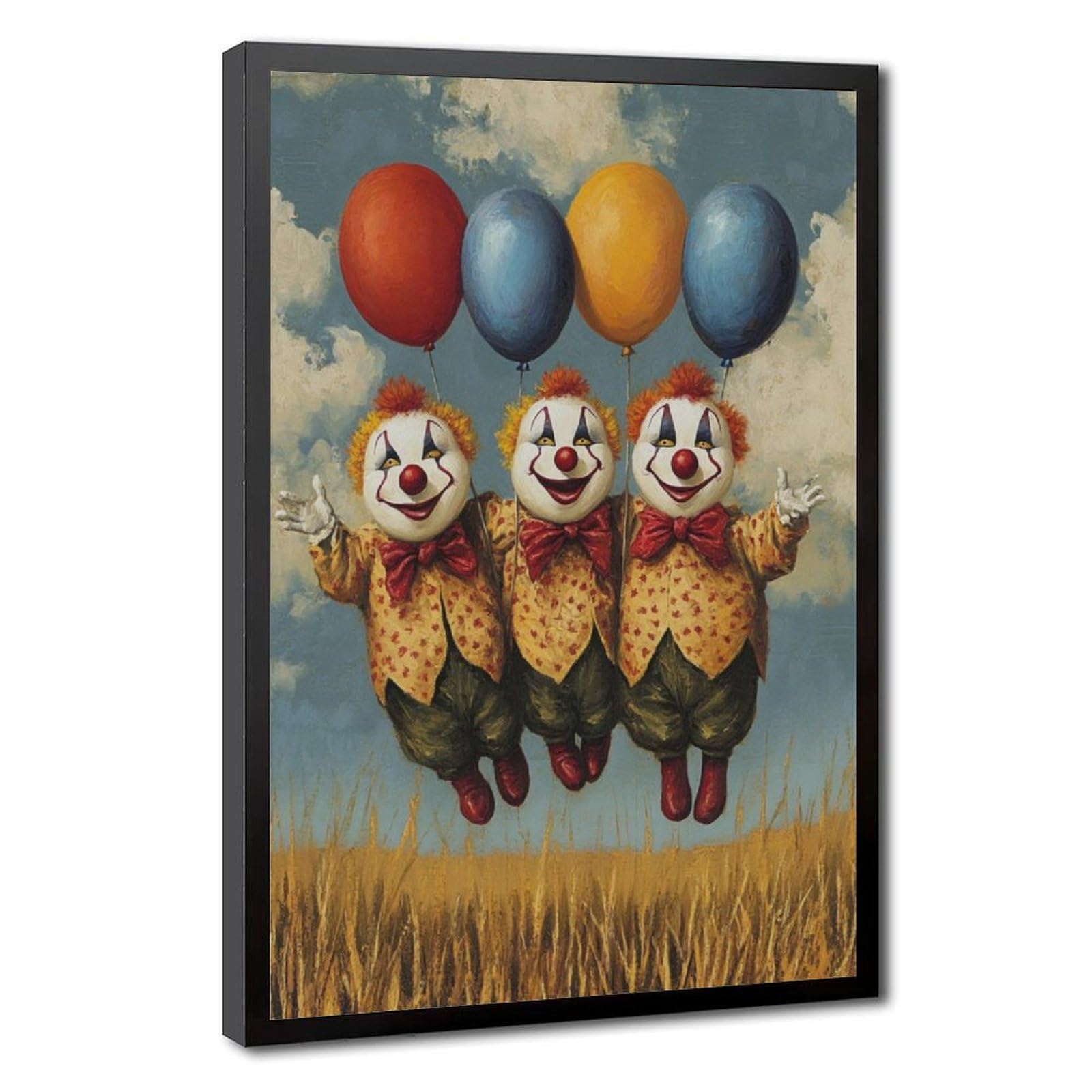 LXWNZE Playful Clowns Circus Art, Juggling Clown Canvas Poster Bedroom Decor Landscape Office Room Decor Gift 20" L X 30" W