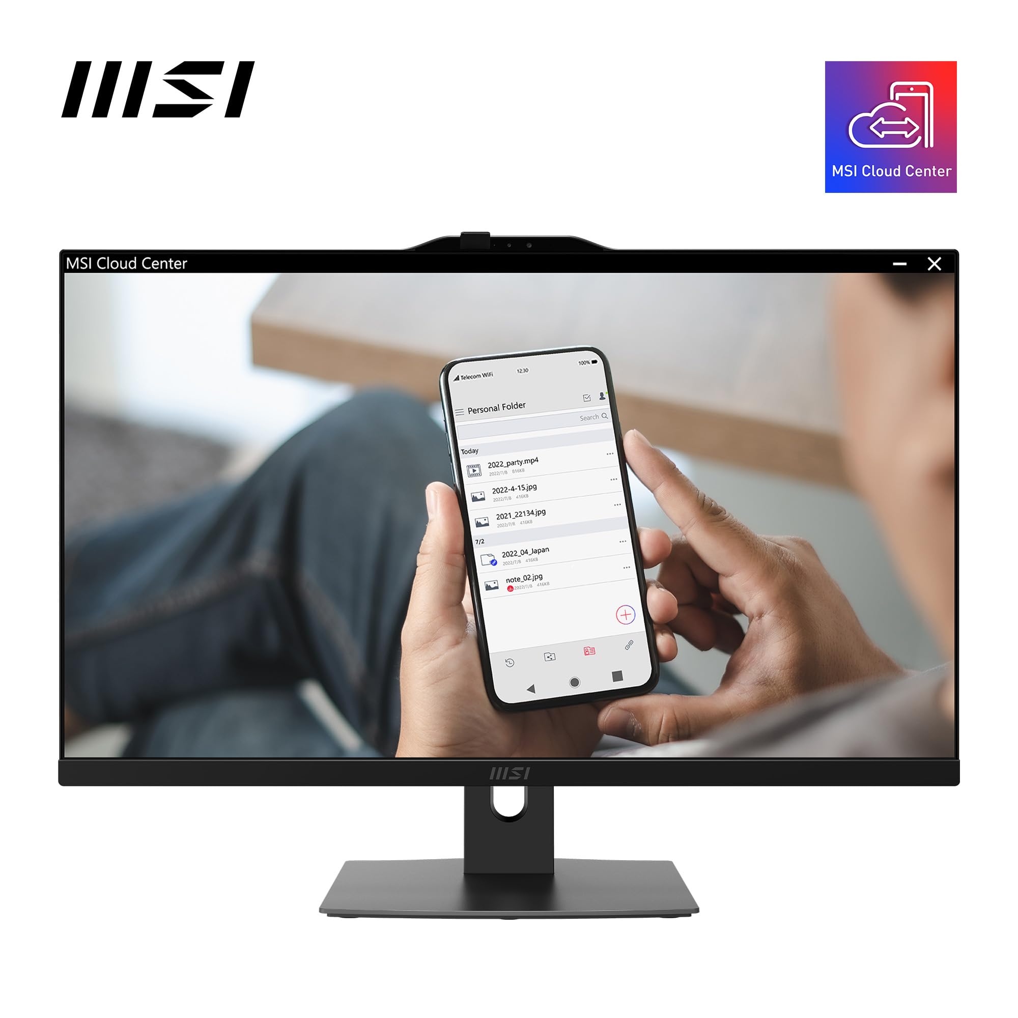 msi Modern AM272P 1M-853IT PC AIO - 27" IPS 1920 x 1080 (FHD), procesor Intel® Core™ 5 120U, 8 GB (DDR5 5200 MHz), 512 GB SSD - Vesa 75 x 75 mm, wbudowana kamera internetowa, system Windows 11 Home