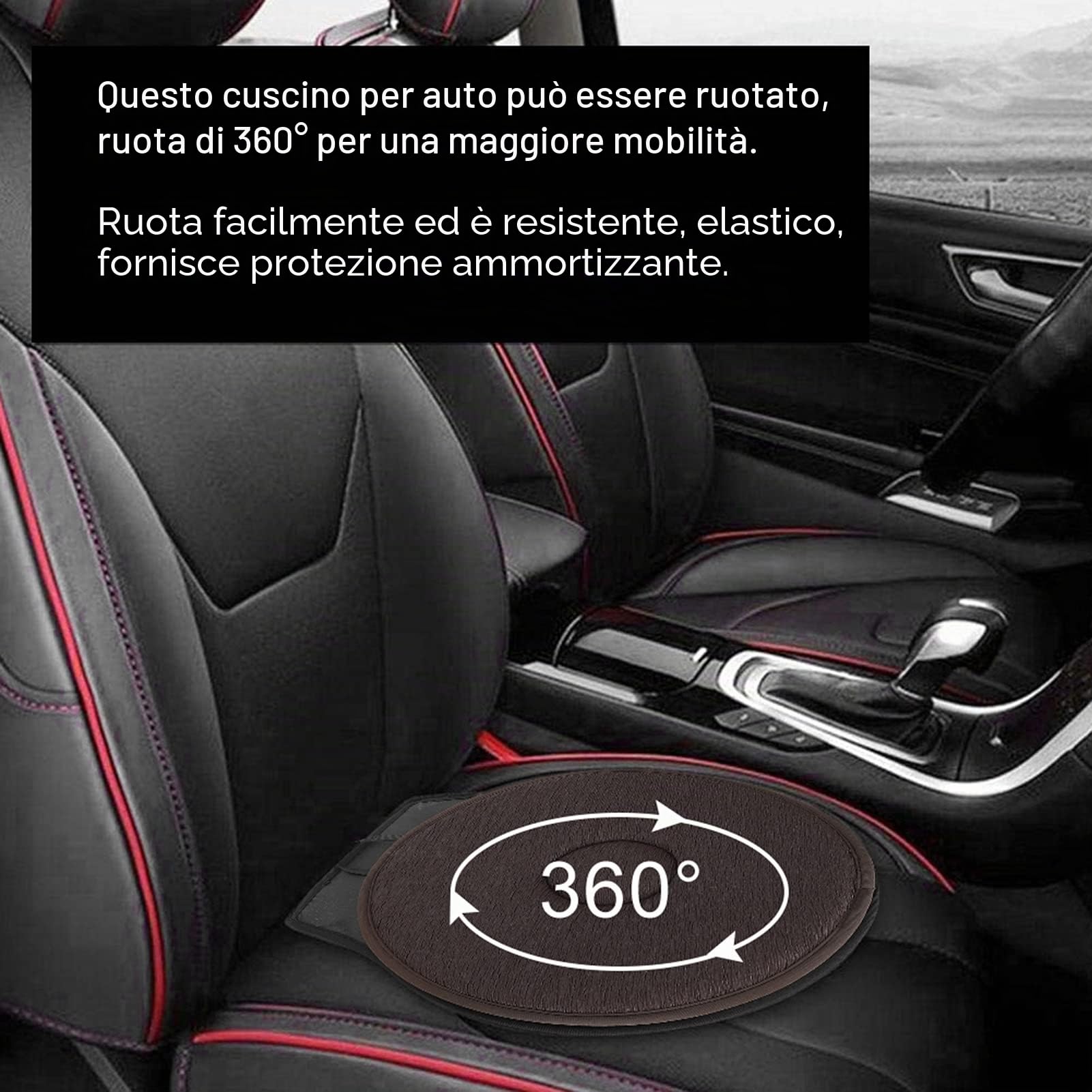 Protezione antiscivolo per tappetino per auto per donne incinte anziane, cuscino per sedile girevole, cuscino per auto rotante a 360 °, ufficio per uso domestico, cuscino per auto girevole portatile,