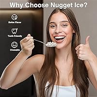 Vista 2 de Máquina de hielo para encimera de pepitas con hielo de pellets masticable suave, limpieza automática, 34 libras/24 horas, máquina de hielo