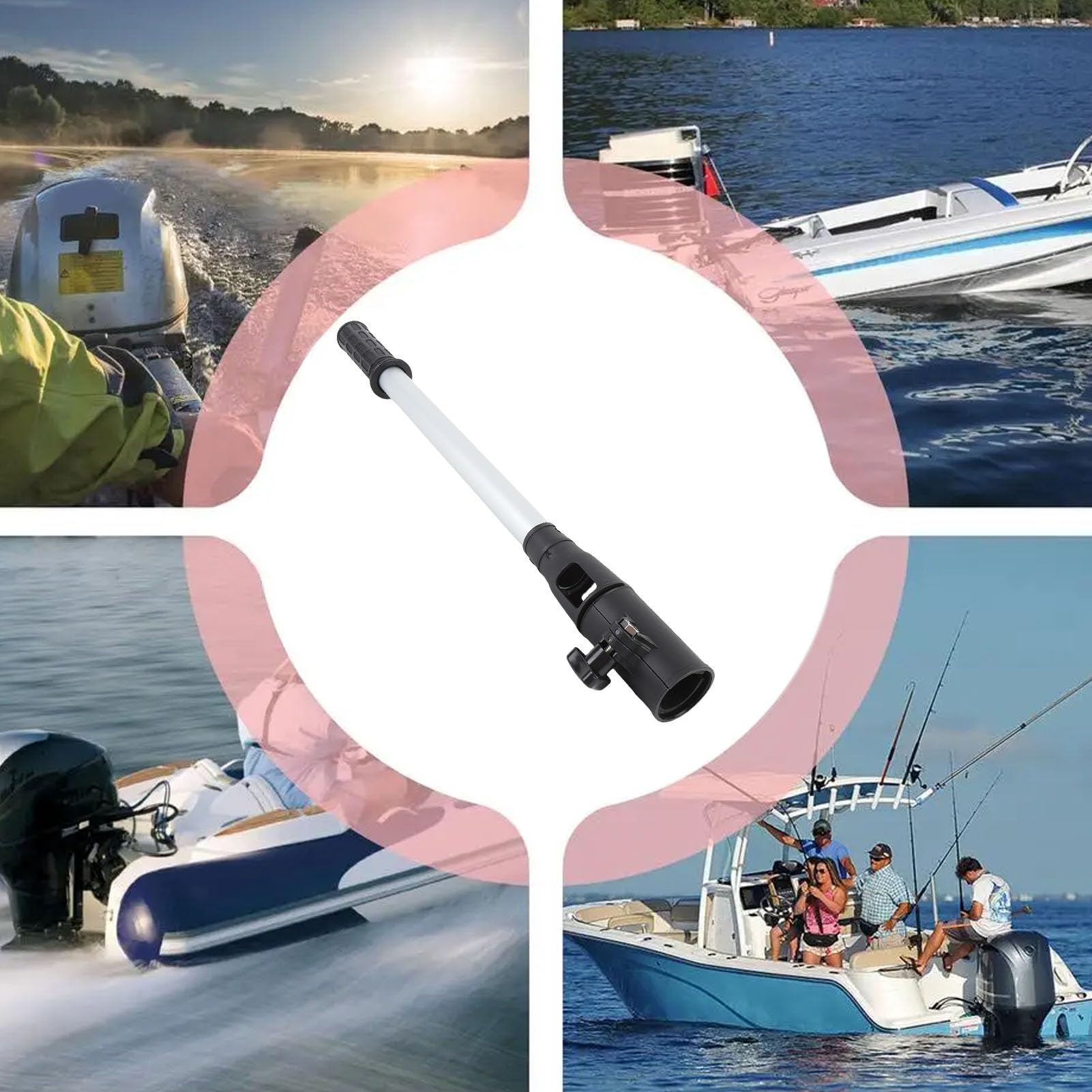 Prolunga Maniglia Barra del Timone, Impugnatura Ergonomica in Gomma Antiscivolo Tubo in Alluminio Anodizzato con Chiusura a Scatto e Manopole, 18,11 Pollici