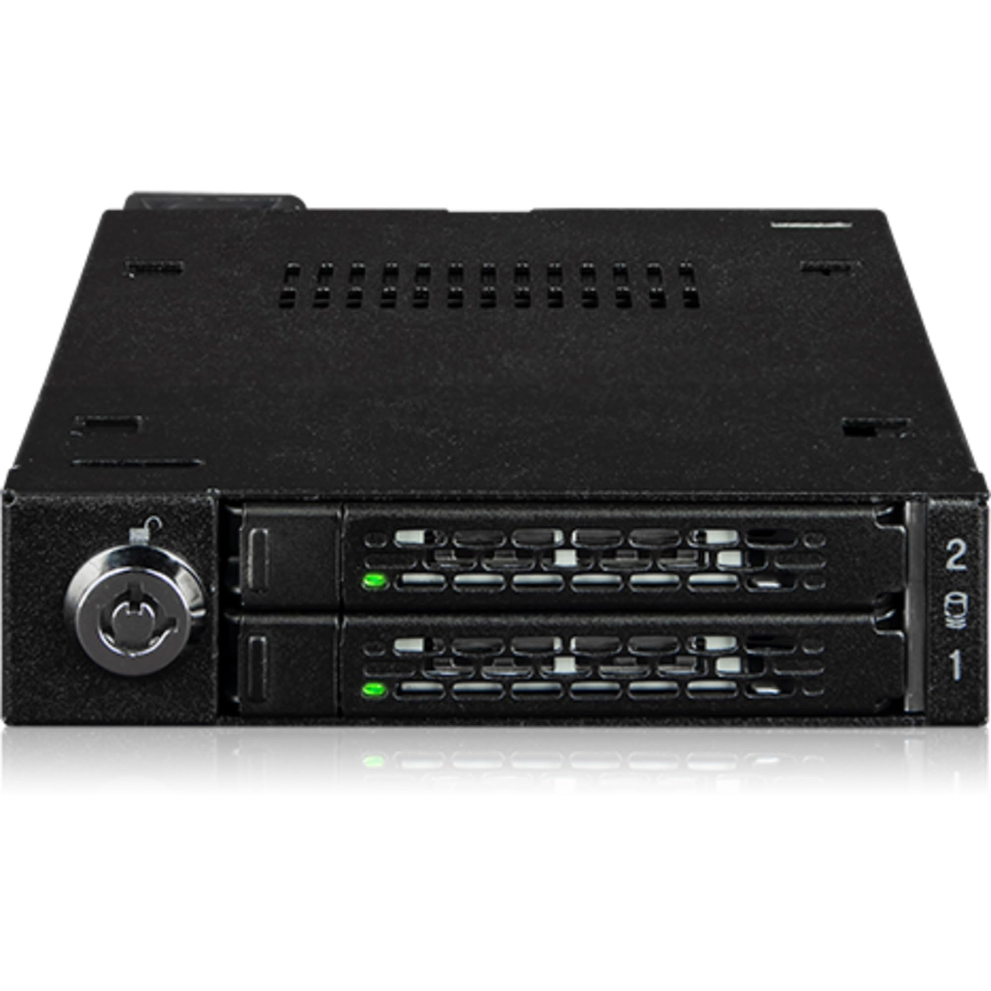 ICY DOCK ToughArmor MB092VK-B Rack móvil, Caja de Rack Robusta de Metal para 2 x SlimSAS SFF-8654 4i para bahía de 3.5"