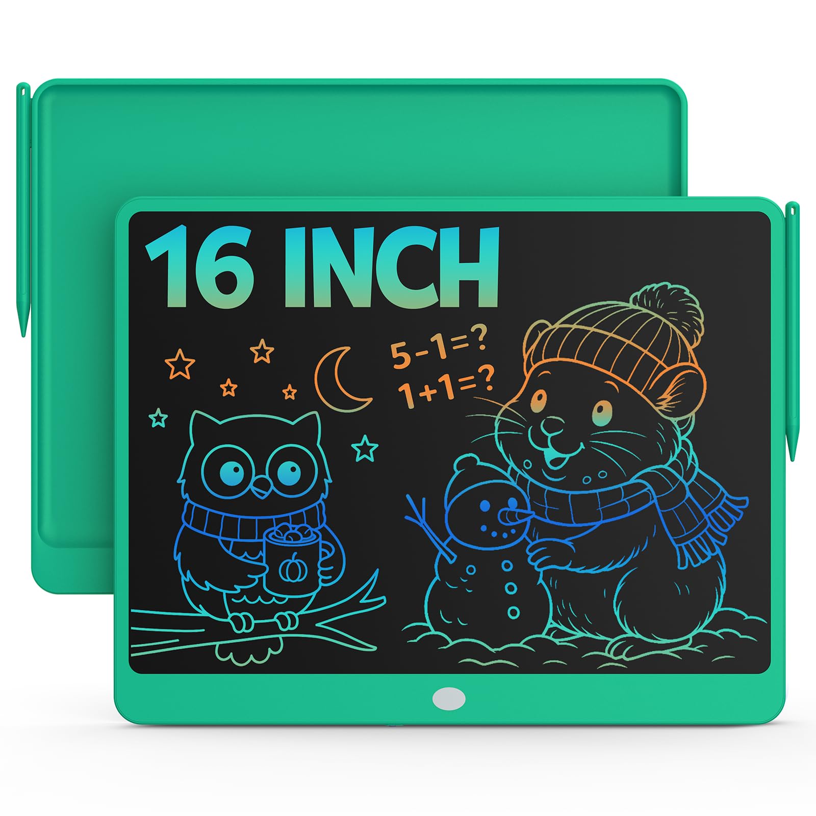 Bravokids 16 Inch LCD Writing Tablet for 3-8 Year Olds - Electronic Drawing Pad and Doodle Board as Educational Birthday Gifts for Girls and Boys (Green)