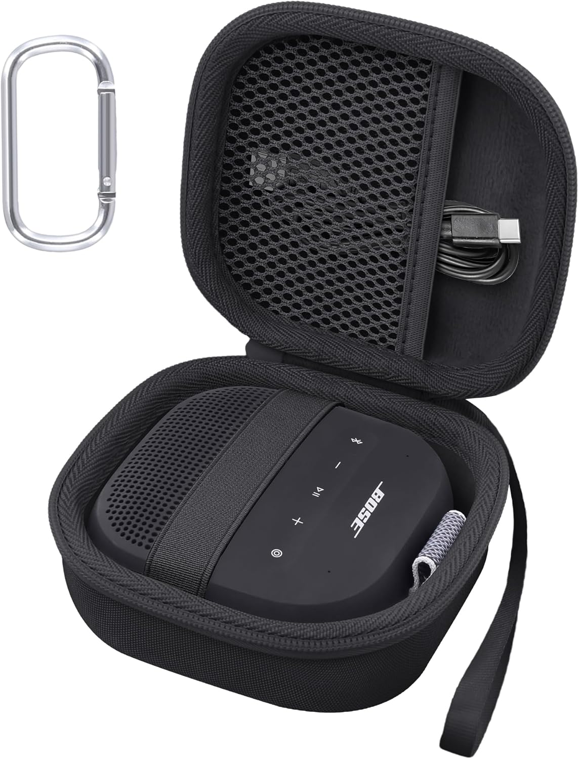 Aenllosi Case for Bose New SoundLink Micro 2nd Gen Bluetooth Speaker, Bose Speaker Storage Organizer, Black (Case Only)