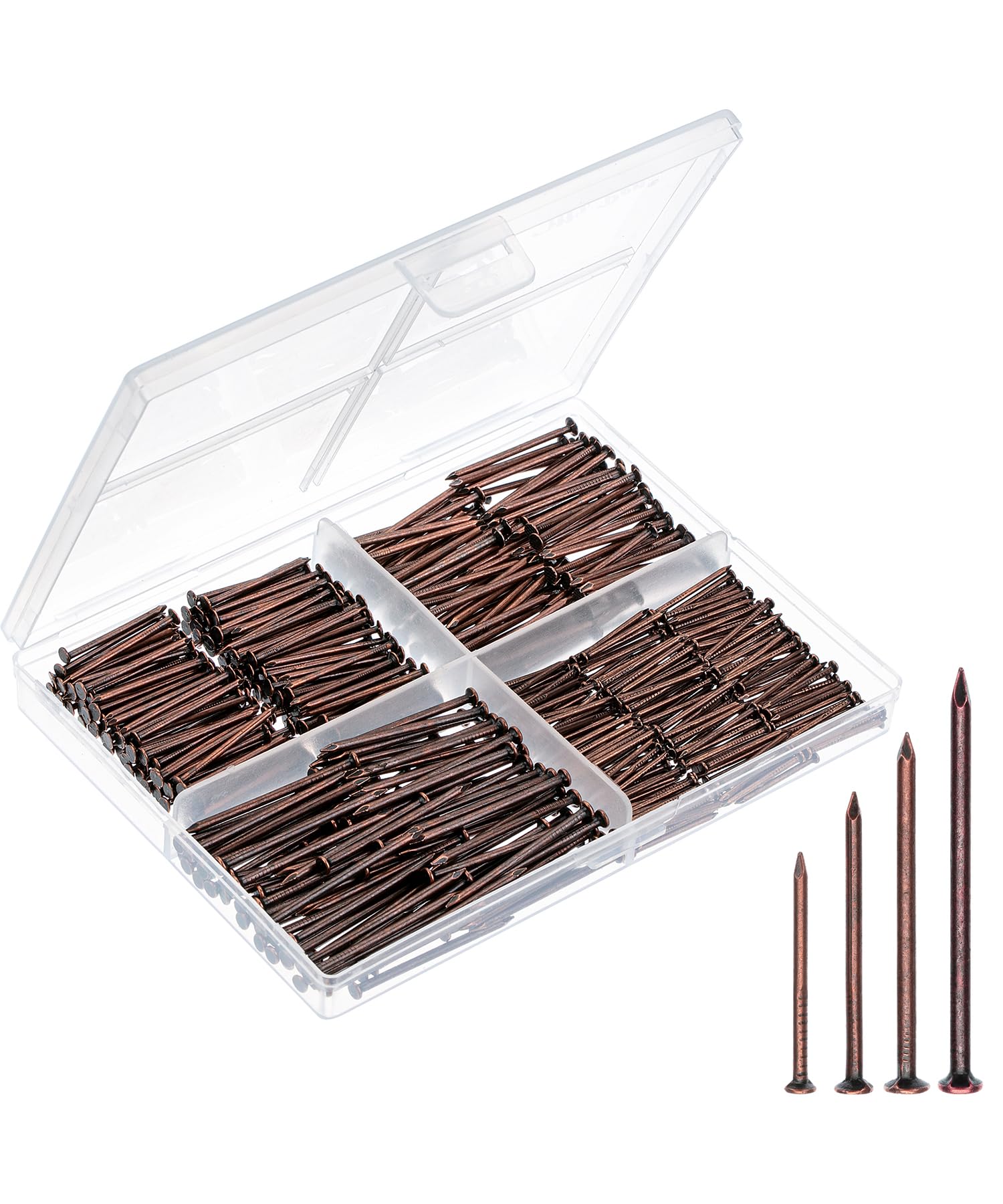 Mr. Pen- Nail Assortment Kit, 600 pcs, 4 Sizes, Bronze, Small Nails for Hanging Pictures, Finishing Nails, Wall Nails for Hanging, Pin Nails, Hardware Nails, Assorted Nails, Galvanized Nails