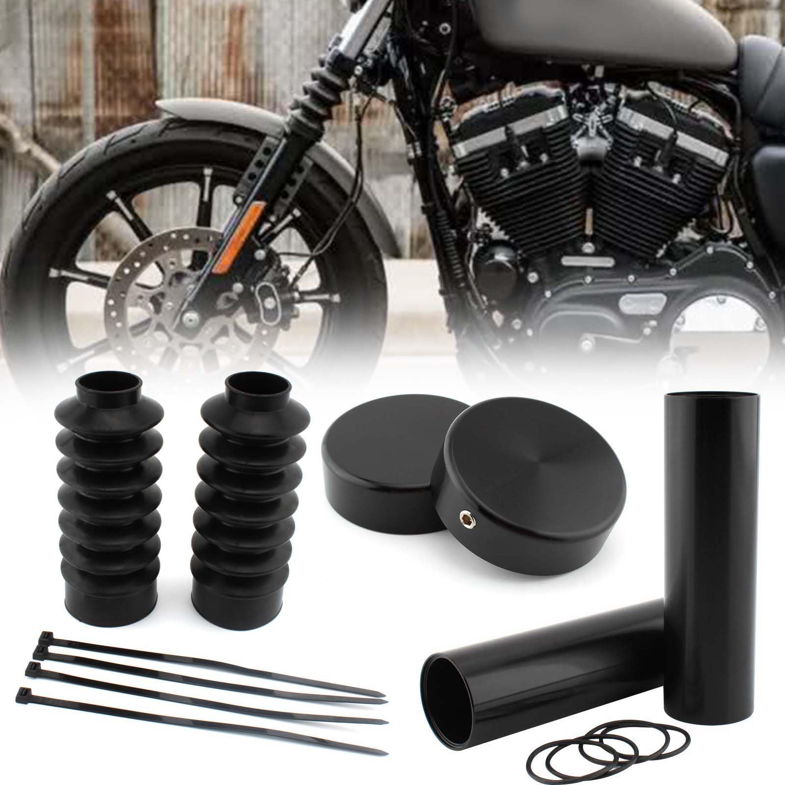 ハーレー用 ブラックフォークカバーキット XL1200C XL1200X Amazon | Konforhom ハーレーダビッドソン用ブラックフォークカバー