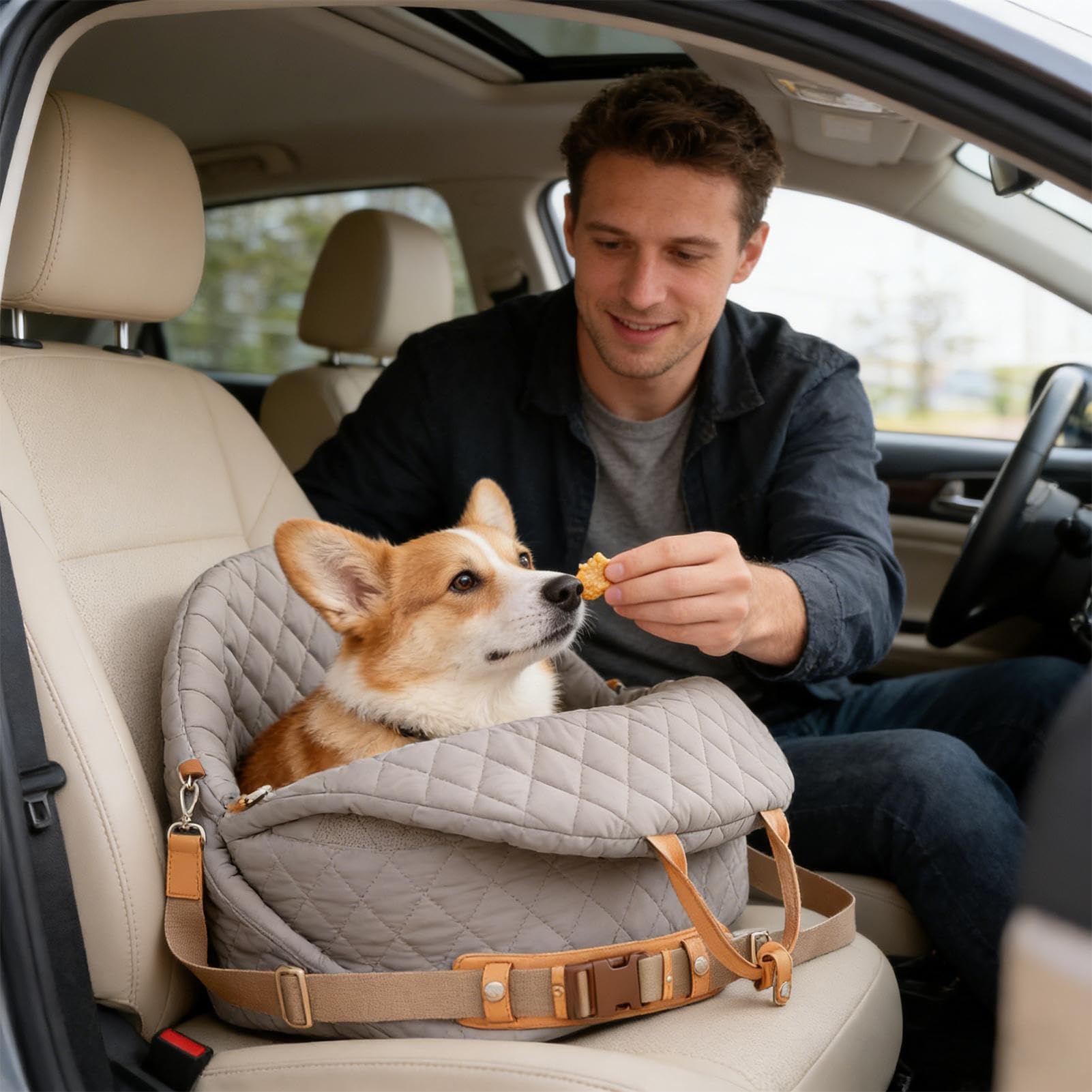 Autositze für Hunde Verstellbarer Gurt und wasserdicht | -Autositz & Katzentransportbox für kleine e Katzen PKW SUV Fahrzeug Reise Outdoor Camping Urlaub