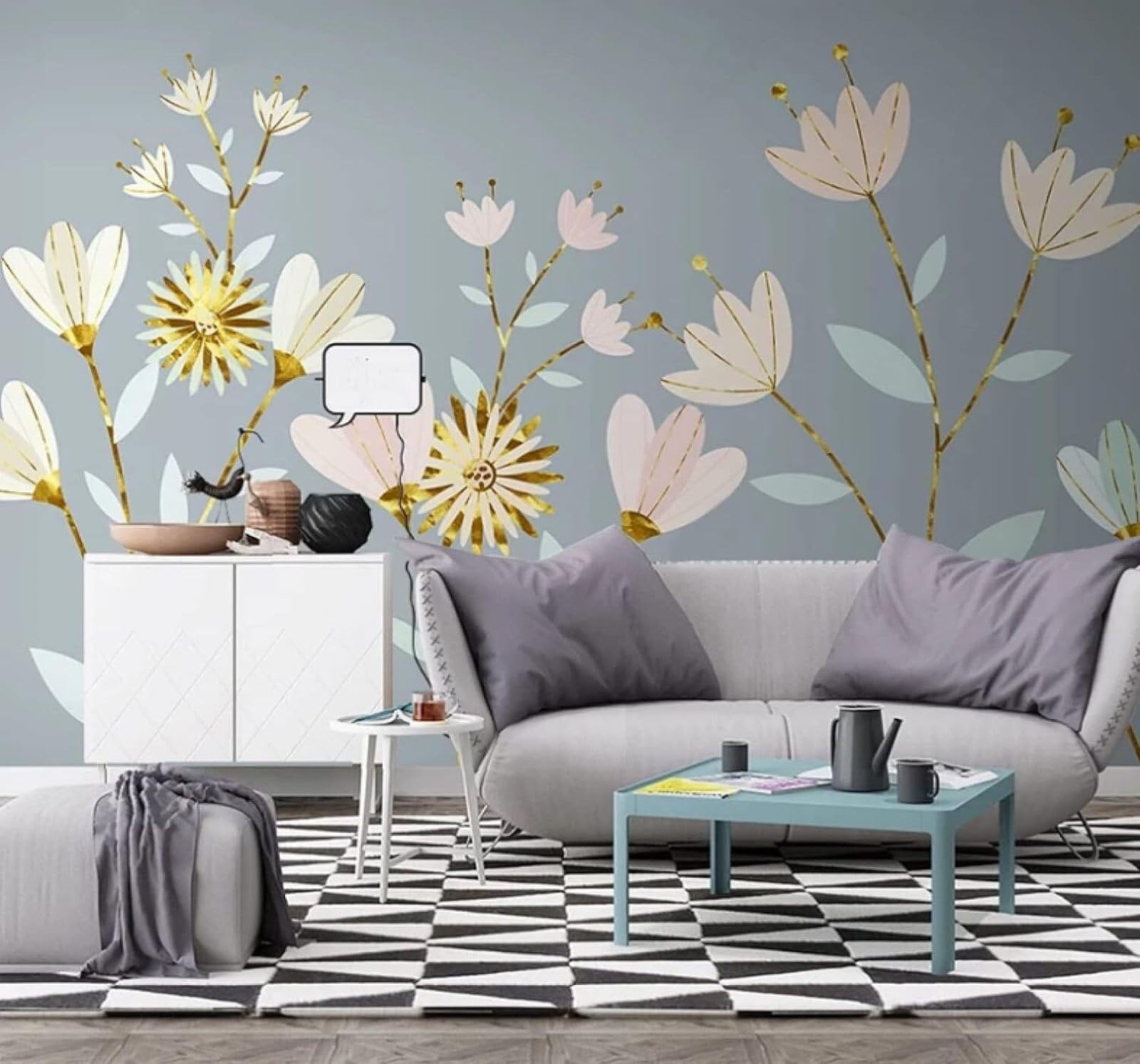 XLMING Minimalist Luxury Beautiful Plants Flowers 3D Wallpaper Luxury Home Dining Decor Paste Sofa Living Room The Wall for Bedroom Mural-250cm×170cm