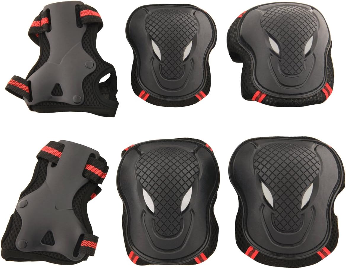 Evaric New Skateboarding Roller Blading Elbow Knee Wrist Set Gear Pad Guard Protector L