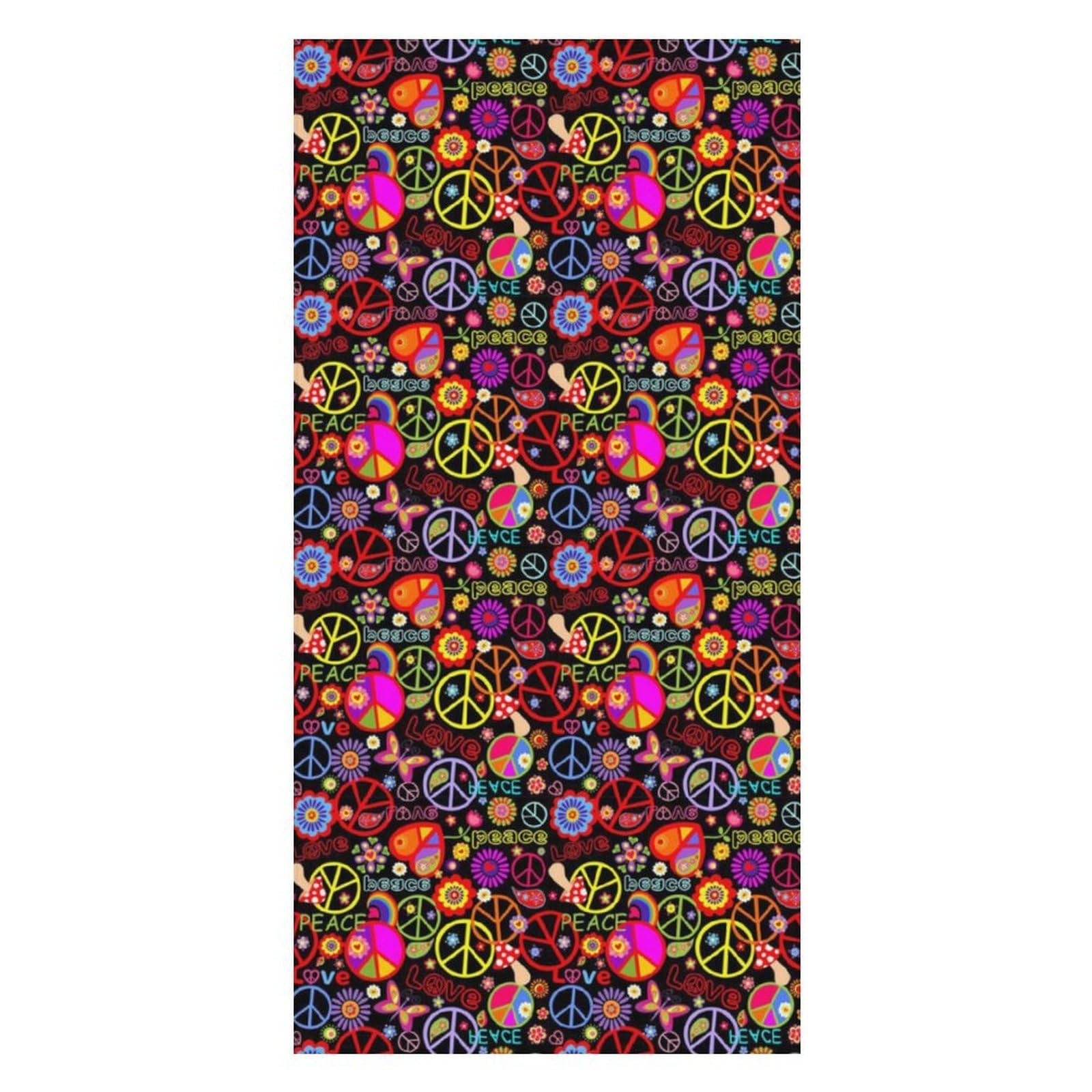 LWORZIIB Beach Towel, Peace And Love Bath Towel, Pool Towel Great for Gym Swimming 80 X 160cm