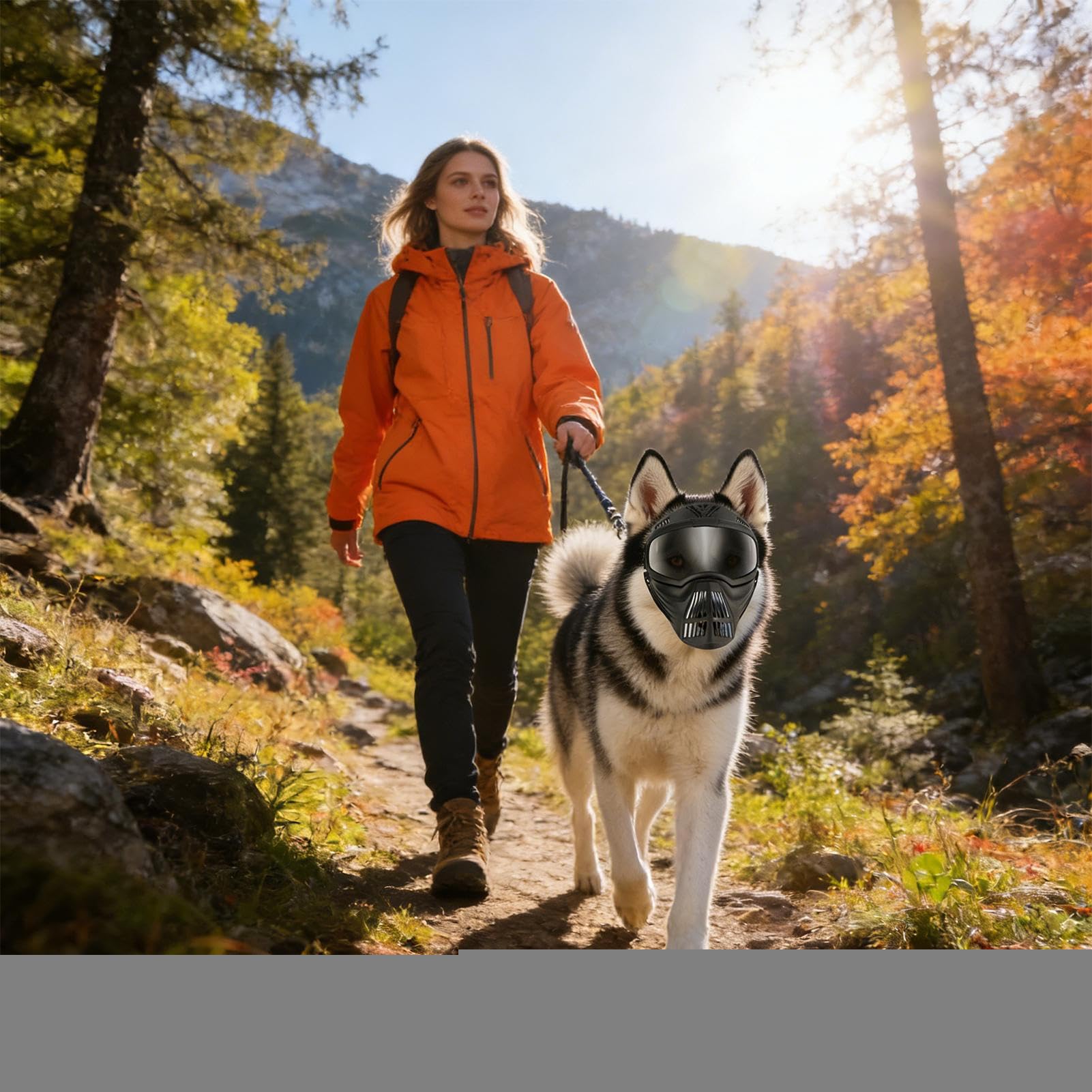 Occhiali Per Cani Occhiali Antiappannamento con Parabocca Integrato | Maschera Protettiva Regolabile con Protezione UV e Antivento Per Muso Completamente Coperto Taglia Medio Grande