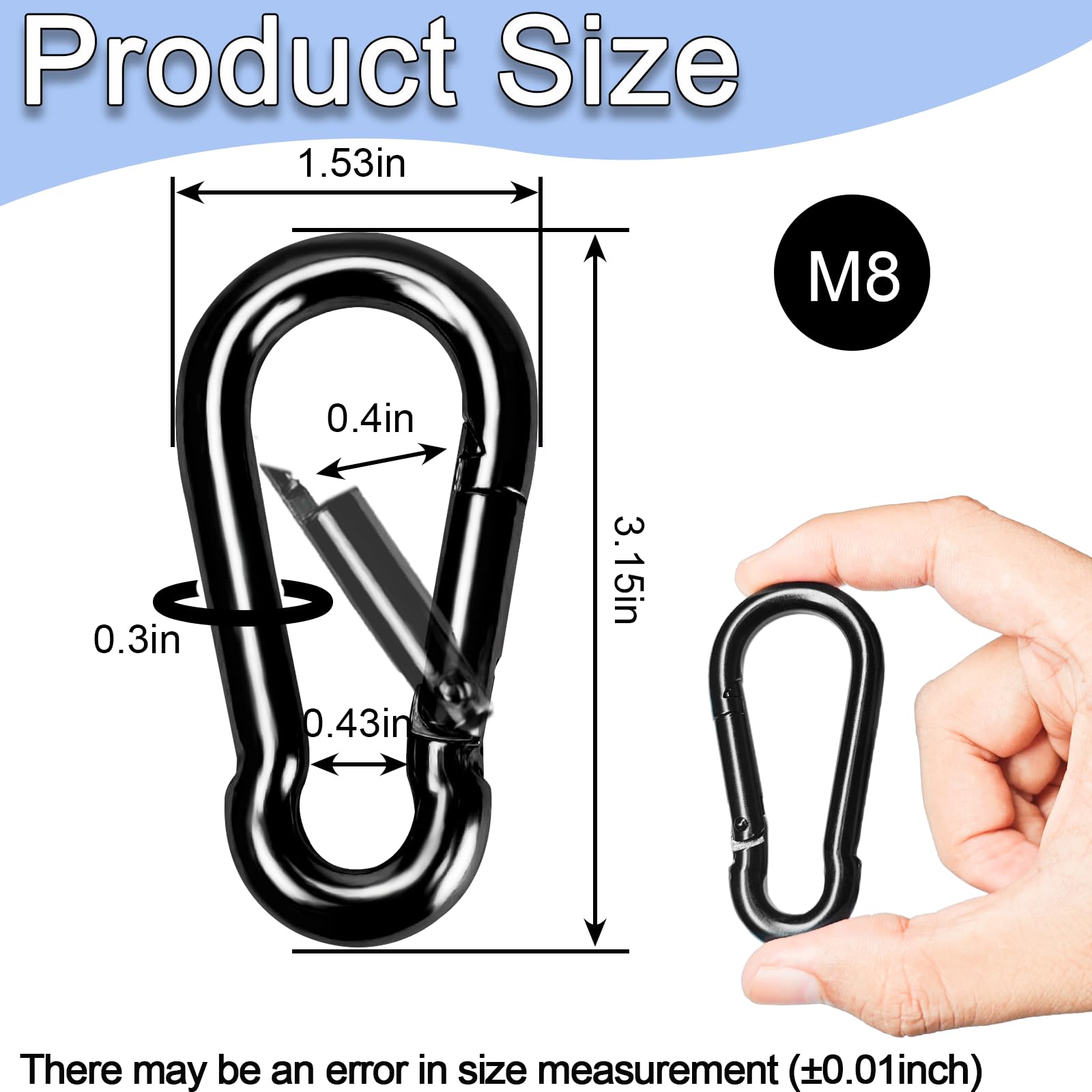 Federkarabiner, schwarzer Karabiner