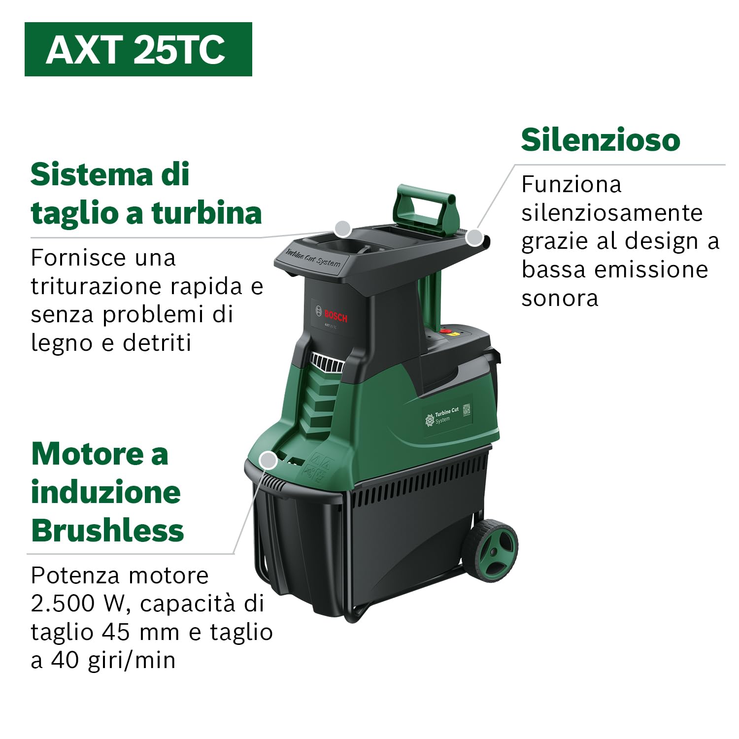 Bosch AXT 25 TC Rozdrabniacz turbinowy 2500 W 53 l
