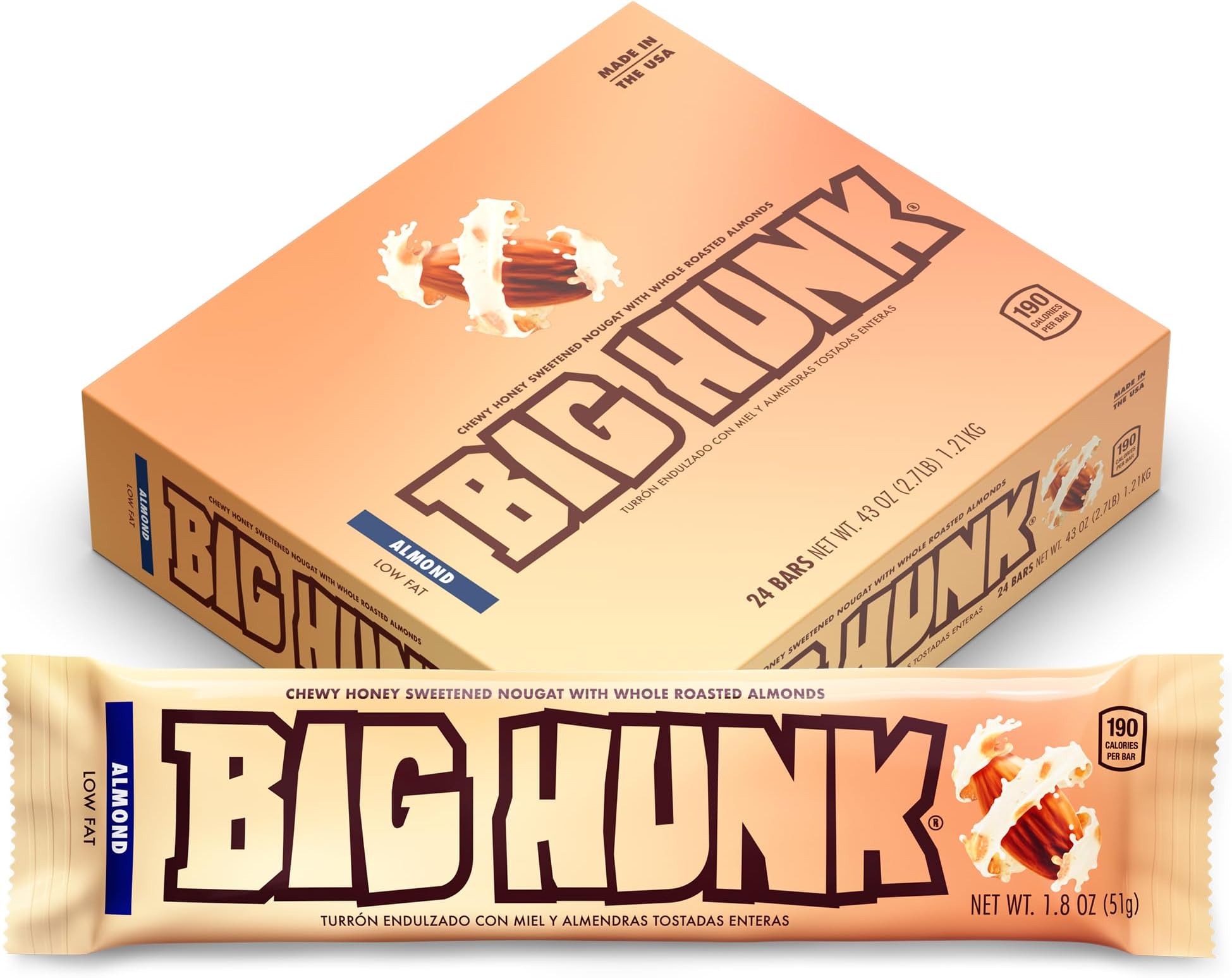 Almond Candy Bar, 1.8 Ounce - Bulk 24 Case
