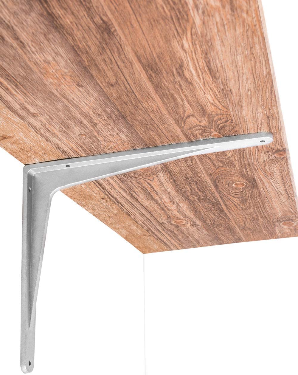 Gedotec Herakles - Consola de aluminio para estanterías pesadas (400 mm, 10 unidades, soporte de aluminio, capacidad de carga de 340 kg, para suelos de madera, soporte de estante inoxidable