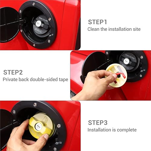 Miniatura 6 de Cubierta de Moldura de Tapa de Gasolina para Wrangler Compatible con Jeep Commander 2006-2010 Jeep Wrangler JK JL 2007-2023 Accesorios Exteriores