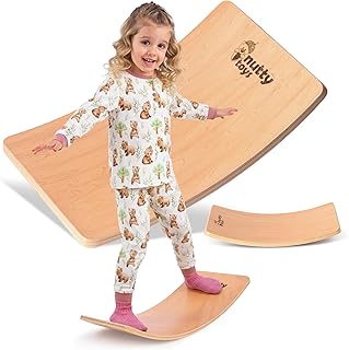 NUTTY TOYS Montessori Wooden Wobble Board for Kids & Adults -100% Natural Wood Balance Board, Waldorf Toddler Balancing Toy, Unique Boy Girl Open Ended Toy Best Valentines Day & Easter Gifts Idea 2026