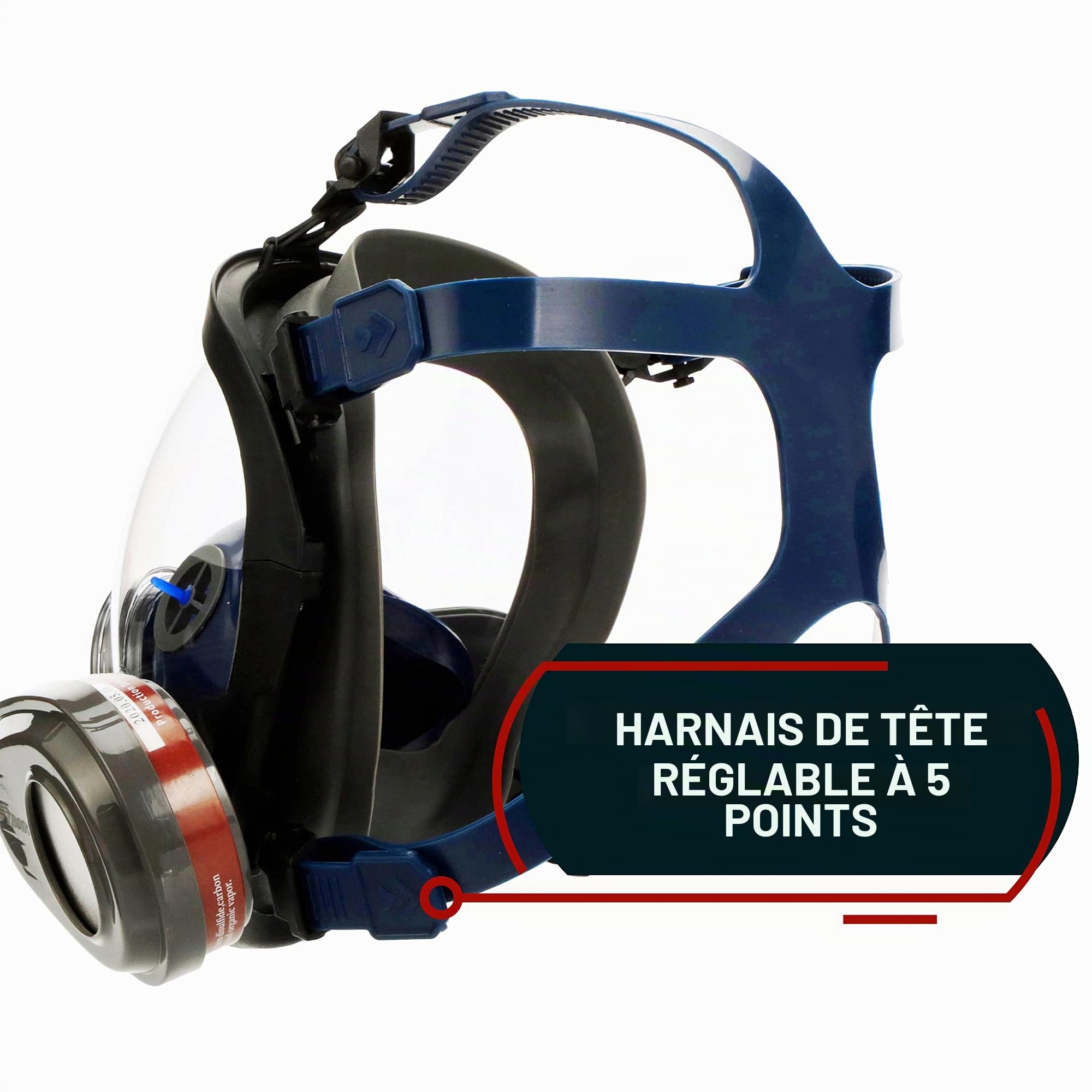 PD-101 Masque respiratoire intégral tactique et de survie contre les vapeurs organiques et les particules - Protection respiratoire FFP2 - masque intégral d’urgence contre les gaz et la fumée