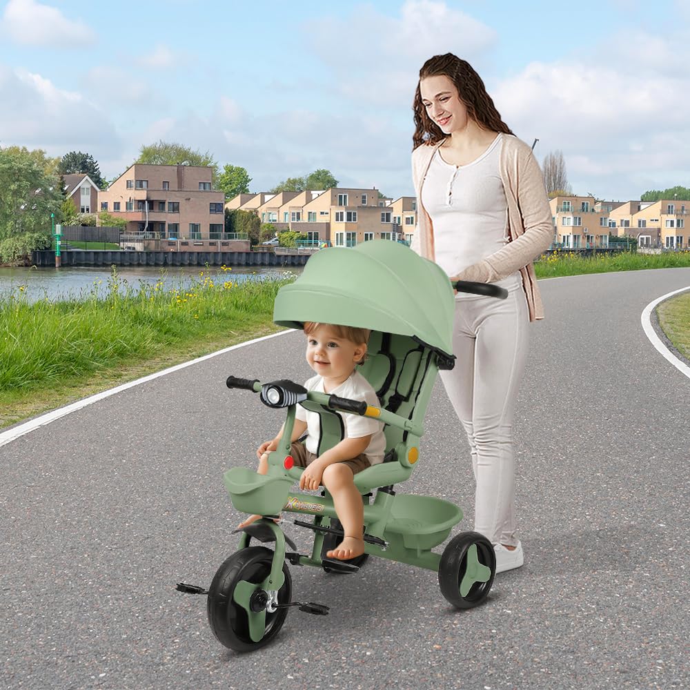Poussette canne, poussette légère et compacte, position allongée, pliage, 0-25 kg, Porte-gobelet/Vert