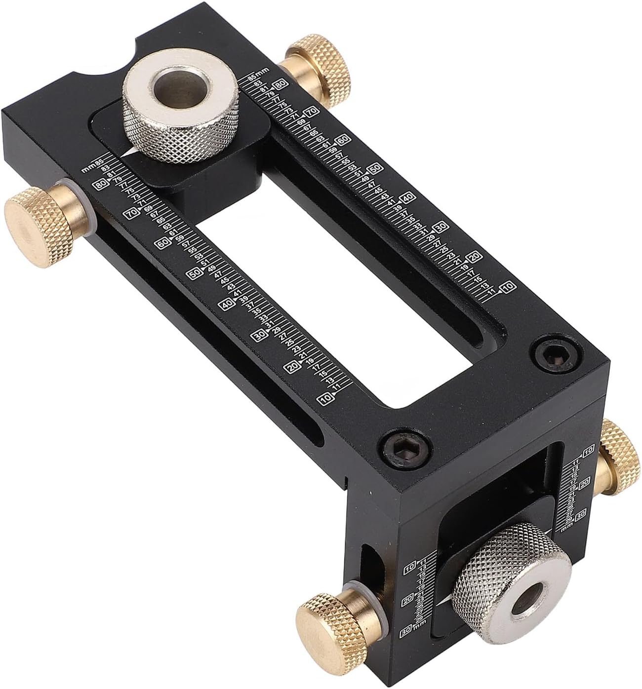 Woodworking Drilling Puncher Locator, Adjustable Dowel Drill Kit with Drills, 5 Hole 6 8 10 12 15mm Pin Fixture Hole Drill Bit Set for Bed Cabinet Screws Punch Locator, Depisutafe87oc6bnt