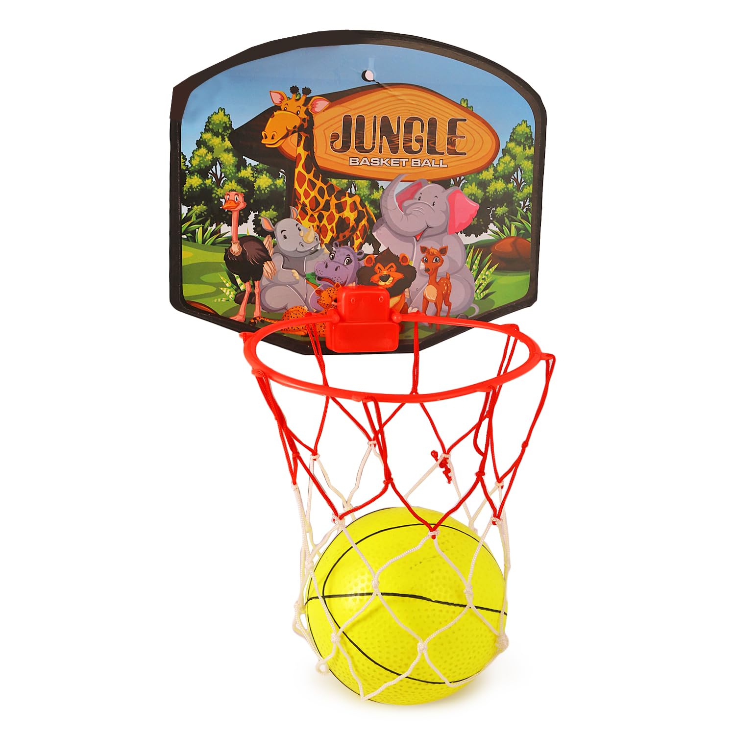 Asian Basketball with Net for Kids| Jungle Print | Plastic Board|Hoop Hangable Wall Hanging Basketball Net with Ball for Kids 3 Years Kids |+2,3,4,5,6 Years Kids Multicolor… (B0CKMWNSRH) Amazon Price History, Amazon Price Tracker