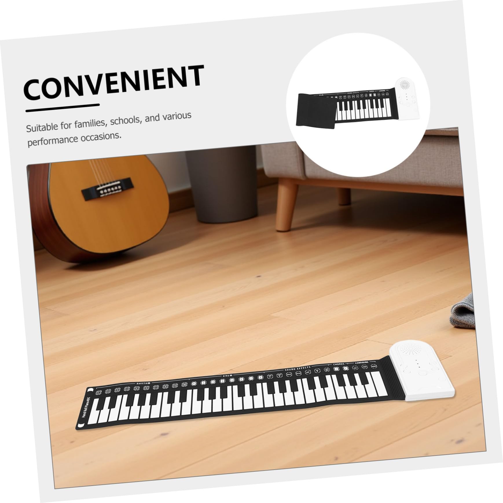 Cabilock Teclado De Piano Para Principiantes Teclado Musical Flexible Plegable