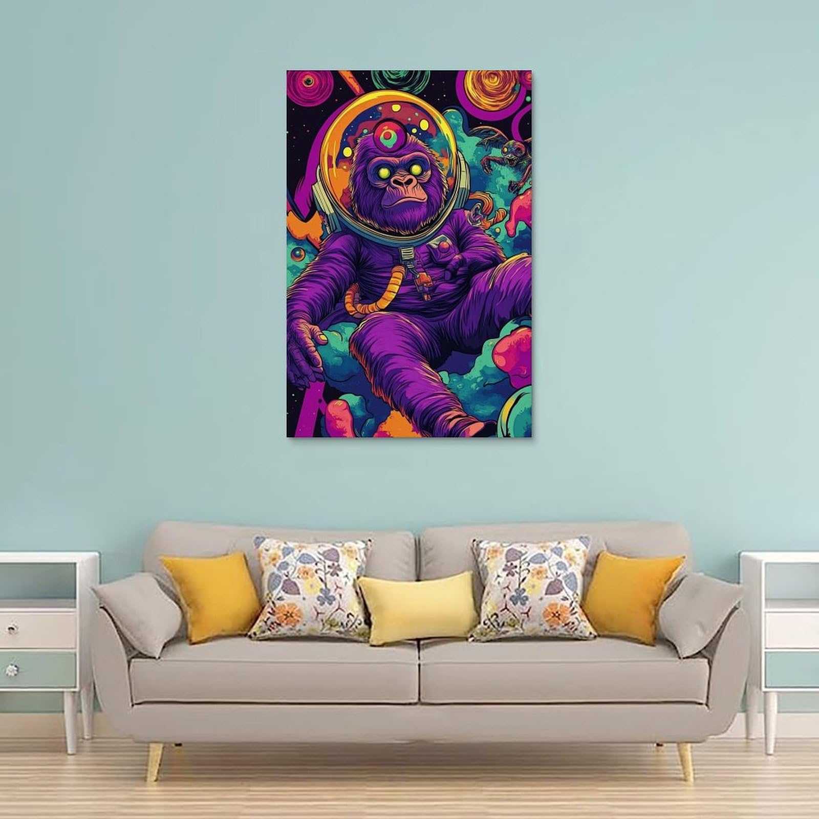Amazon.com: Surreal Cyberpunk Space Ape in A Colorful Sci Fi