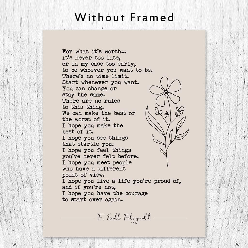 OFlyDesigns For What It's Worth Wall Art, Book Page Quote, Literature Prints, Book Quotes, Minimalist Dorm Decor, Boho Quote Print, Unframed (11X14 INCH) - Image 2