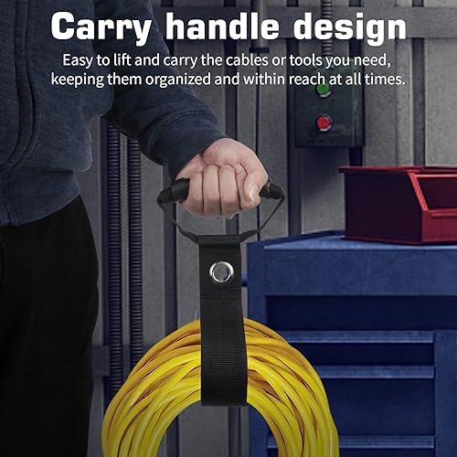 Miniatura 3 de WEIGUZC Paquete de 3 organizadores de cables de extensión con asa para E-Track correas de poliéster reutilizables de 17 pulgadas accesorios de pista