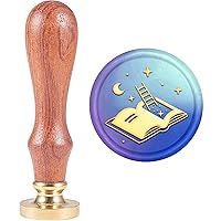 Vista 9 de MAYJOYDIY Sello de cera de café para libros de 1.181 in, sello vintage apilado para libros, diseño de libro de café caliente, cabeza de sello