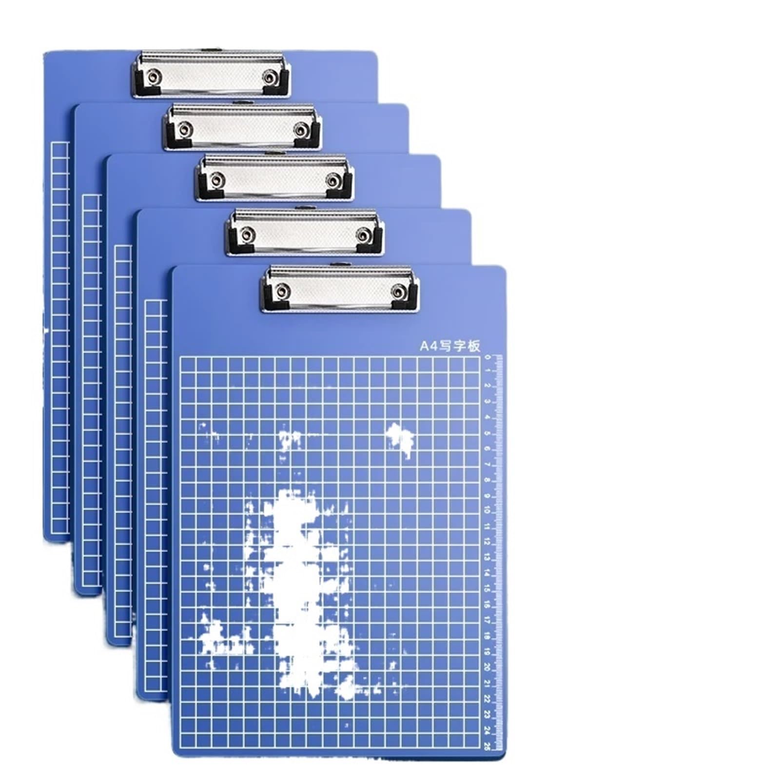 Porte Bloc Porte-documents en plastique A4, fournitures de bureau durables for enseignants Pour usage de bureau(Blue 5 Pcs)