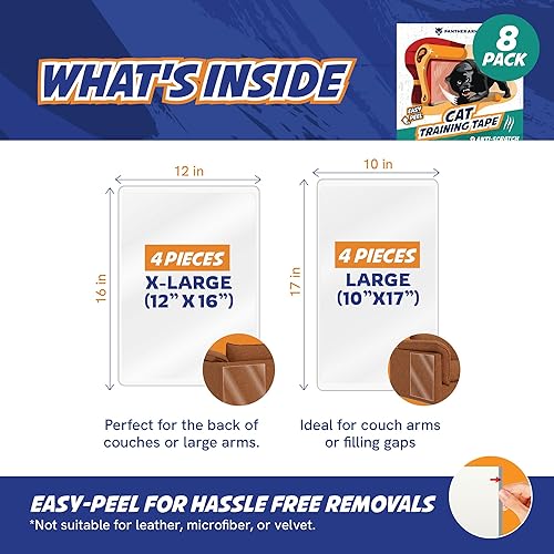 Miniatura 9 de Panther Armor - Cinta adhesiva anti-arañazos para gatos cinta adhesiva anti-arañazos de doble para muebles contra gatos cinta de entrenamiento para