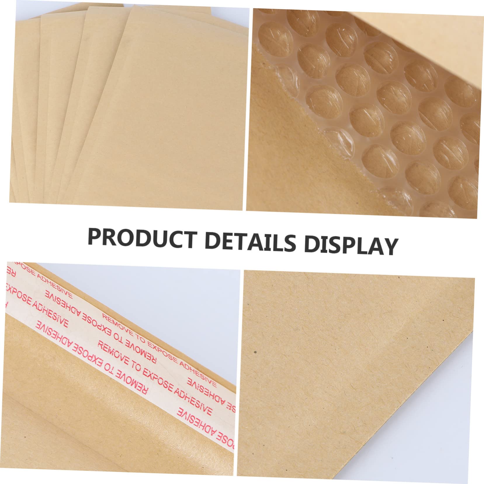 HOMSFOU Lot de 25 Enveloppes à Bulles Kraft Beige Protection Amortissante et Bords Renforcés, Paquet D'expédition Auto-adhésif en Plastique pour Colis Sécurisés
