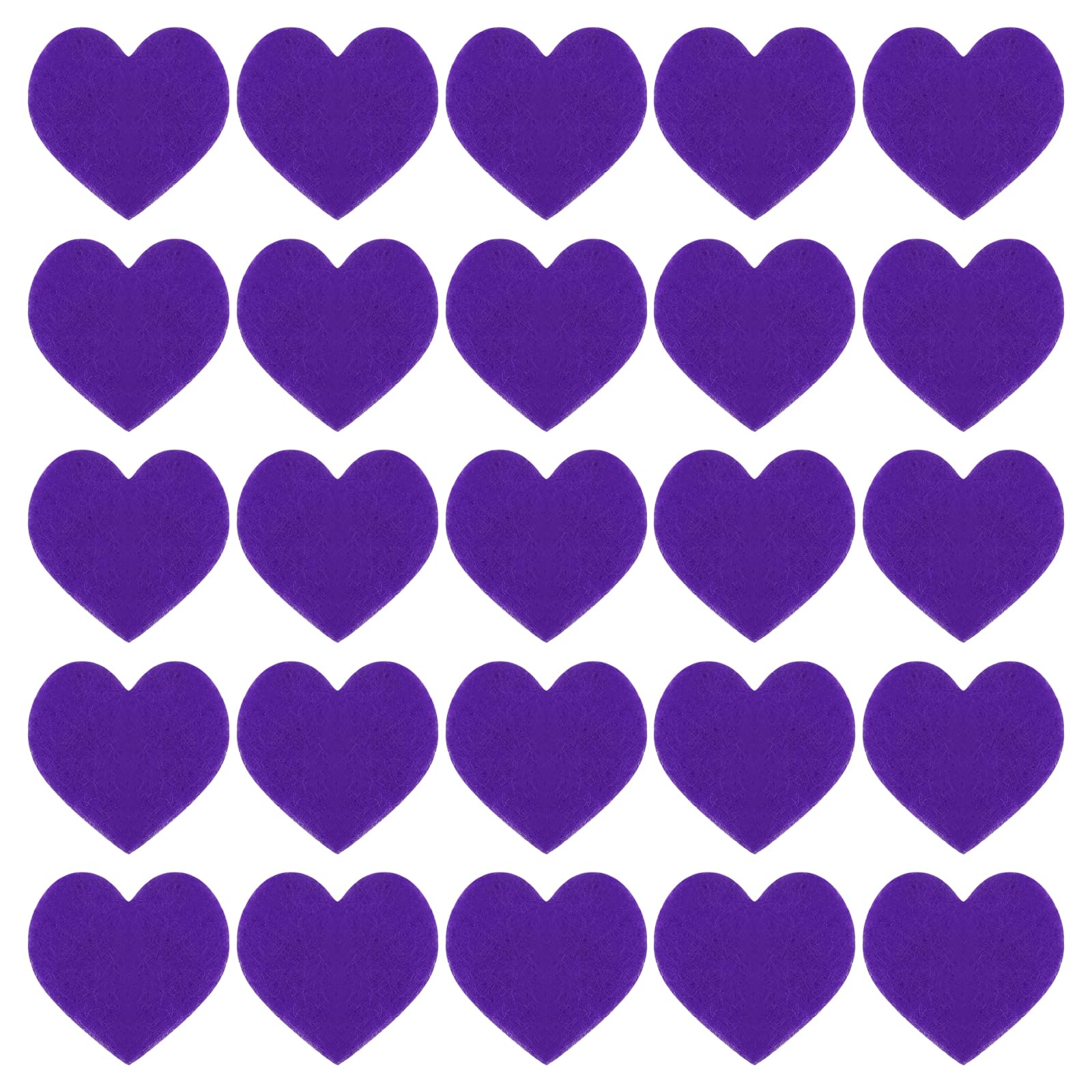 sourcing map Felt Heart Shape Heart Pom Pom Valentine's Day Hearts Craft 1.6Inch x 1.6Inch for Home Decor Party Crafting Art, Purple, Pack of 100