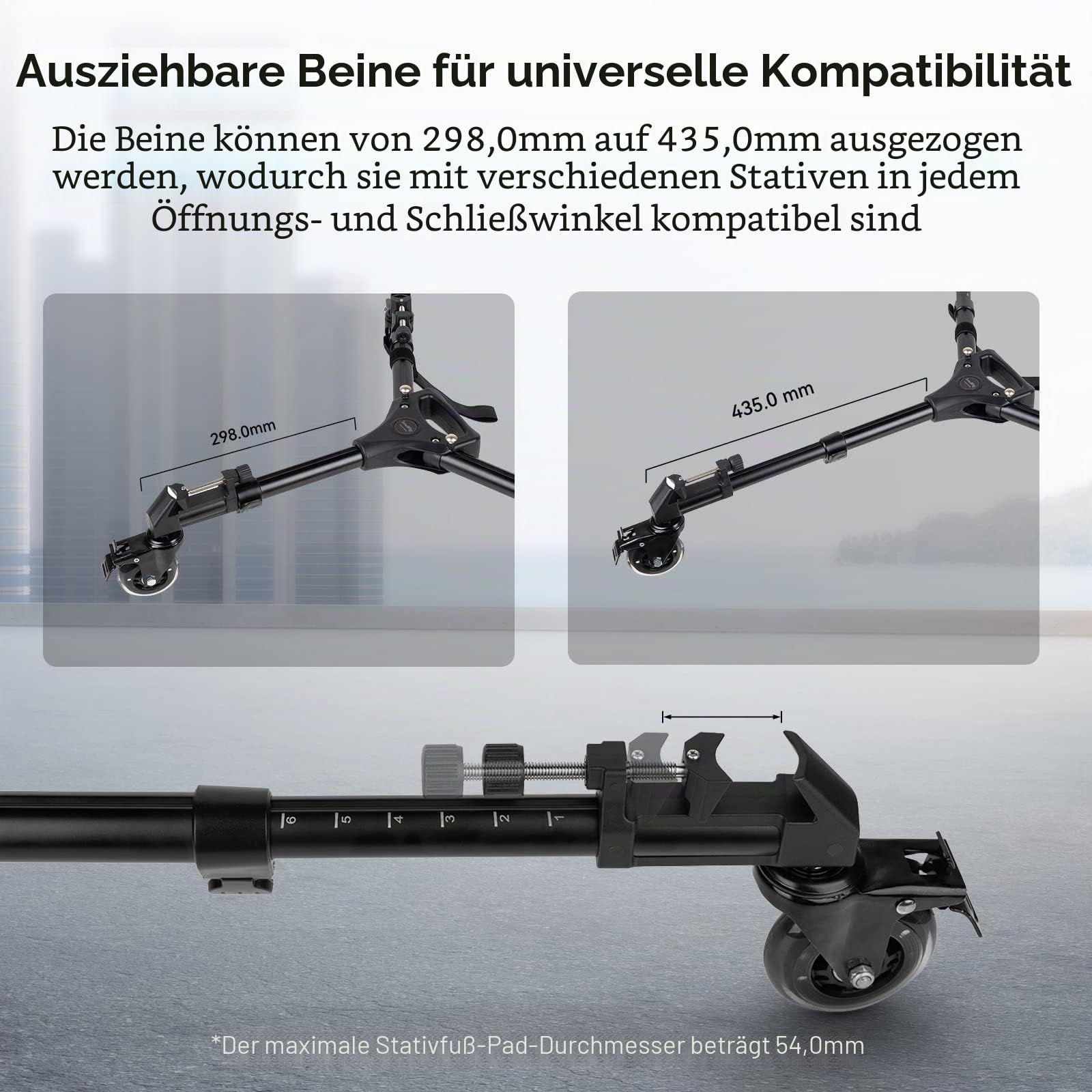 SMALLRIG Universal Fotografie Stativ Wagen, strapazierfähig mit verstellbaren Beinhalterungen und Tragetasche, 33 lb Tragfähigkeit – 3986