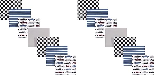 Miniatura 204 de Hudson Baby Paquete de 7 mantas receptoras unisex de franela de algodón para bebé, Dino Friends, talla única Abeja,Azul Verde Dino,Azul