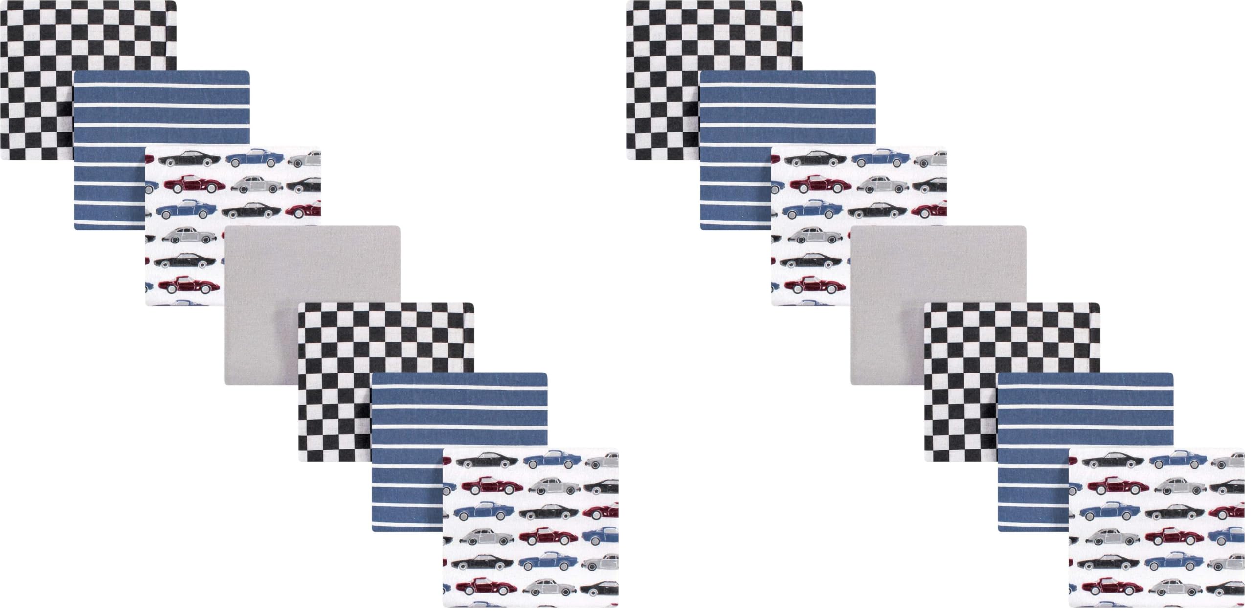 Hudson Baby Unisex Baby Cotton Flannel Receiving Blankets Bundle, Vintage Cars, One Size (Pack of 2)