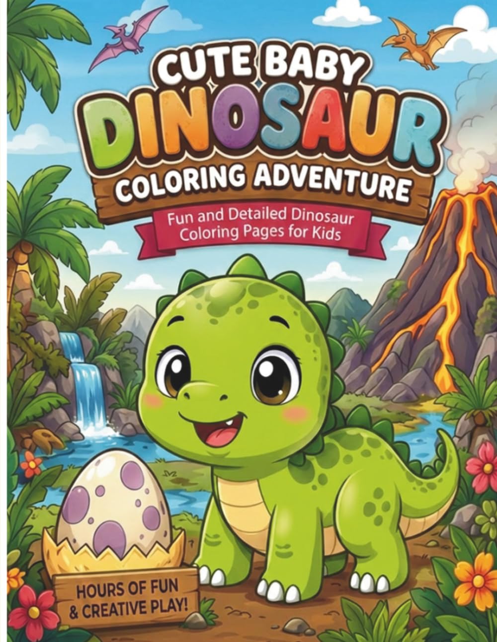 Cute Baby Dinosaur Coloring Adventure: Fun and Detailed Dinosaur Coloring Pages for Kids Ages 5–10