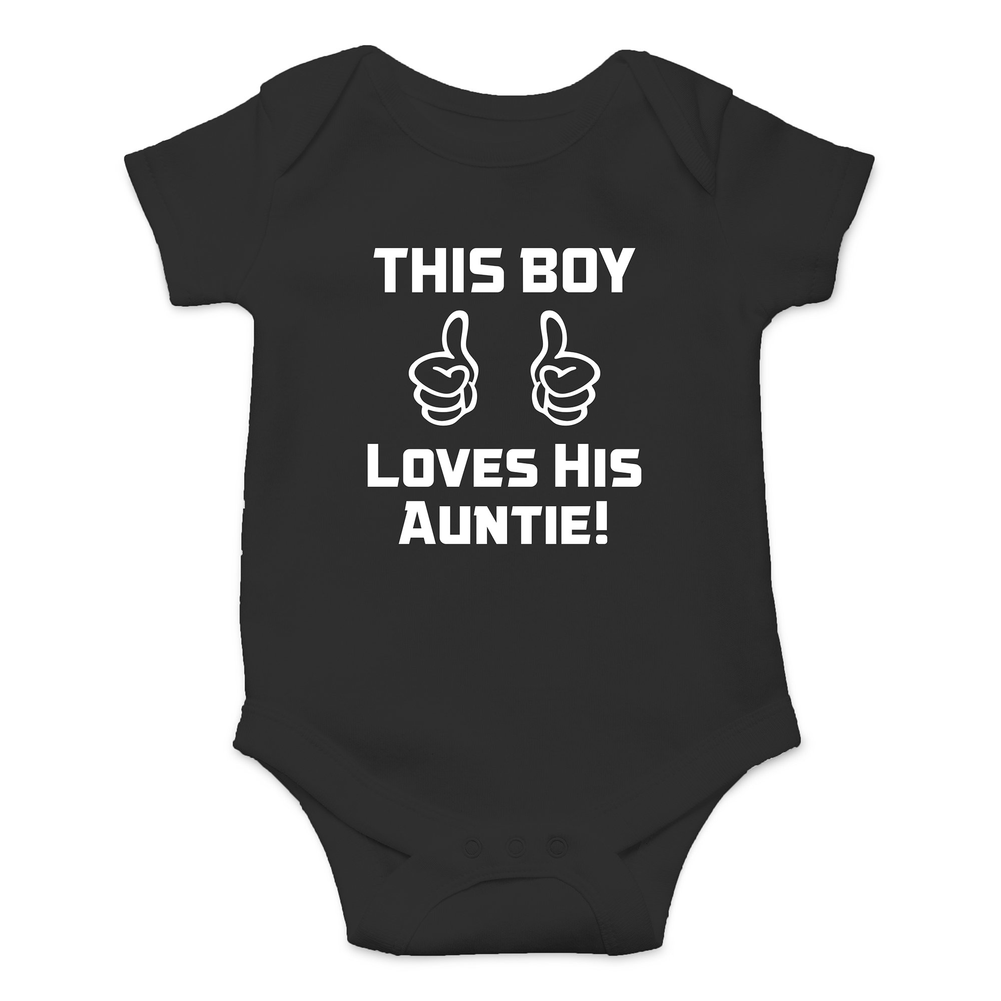 Crazy Bros TeesCrazy Bros Tees This Boy Loves His Auntie! Funny Cute Novelty Infant One-piece Baby Bodysuit