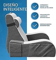 Vista 7 de Kölbs - Almohada de cuña de lectura para la cama, cojín con brazos para TV, libros, lactancia, respaldo - Almohada de cama para sentarse