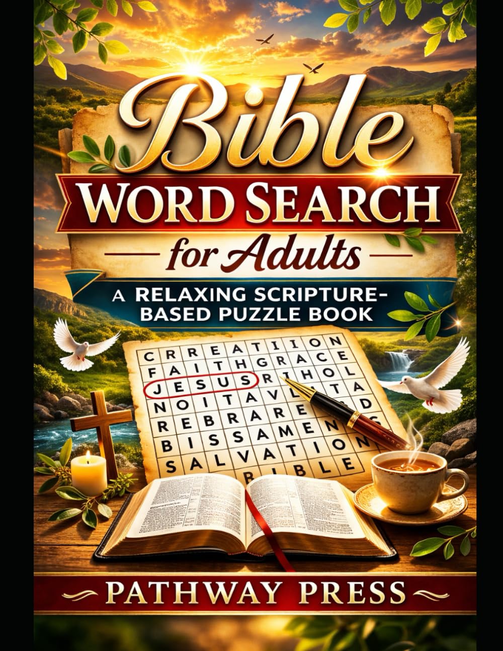 Bible Word Search for Adults: A Relaxing Scripture-Based Puzzle Book
