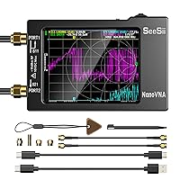Vista 10 de SEESII Analizador de red vectorial y antena NanoVNA-H 10KHz-1.5GHz con estuche protector EVA de 2.8", impermeable y resistente a golpes, mide