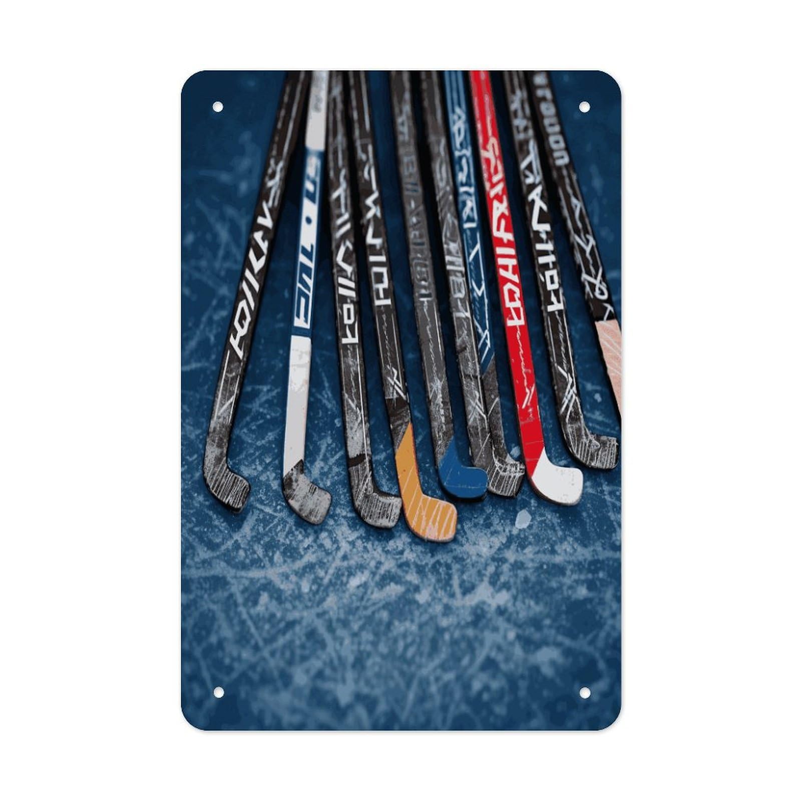 Btcowzrv Style Ice Hockey Sticks Metal Tin Sign Wall Decor Hanging Plaque