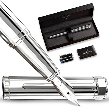 Luxury Fountain Pen Set for Writing, Refillable Ink Converter, Gift Box