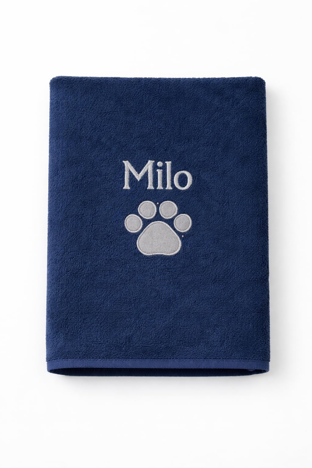 Lobeko Personalised Dog Towel Quick Drying Microfibre Towel with Pet’s Name & Paw Print Small & Large Ultra Soft & Ultra Absorbent Grey or Blue (Blue, Small 50cm x 100cm)