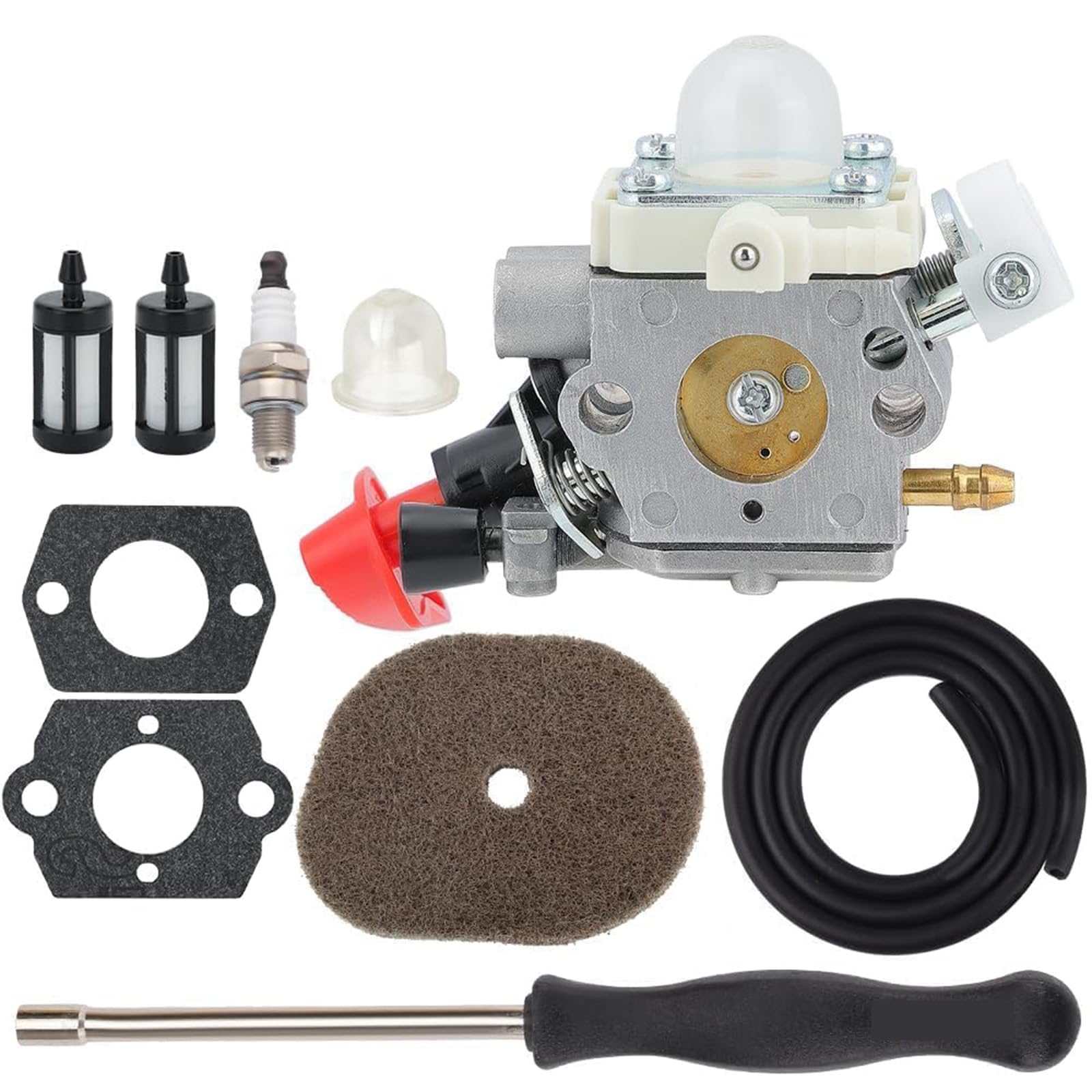 FS56RC Carburetor Kit Compatible for Stihl FS56RC FS70R KM56C HT56C – Replaces 4144 120 0608, C1M-S267A with Air Filter, Fuel Lines, Spark Plug & Adjustment Tool?