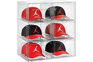 Capcut Storage: 6 Pack Stackable Hat Organizer Box for Cap Storage
