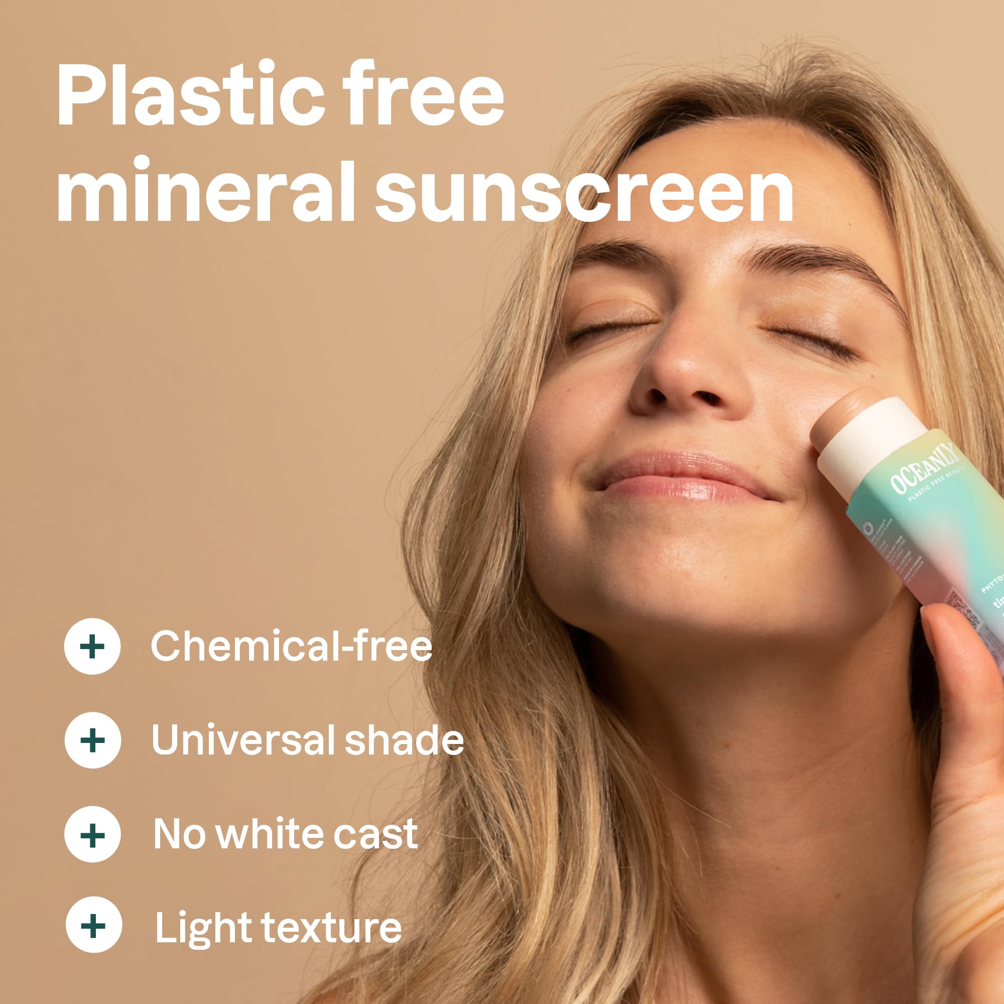 ATTITUDE Oceanly Tinted Face Cream Stick with SPF 30, EWG Verified, Plastic-Free, Broad Spectrum UVA/UVB Protection with Zinc Oxide, Universal Tint, Unscented, 1 Ounce